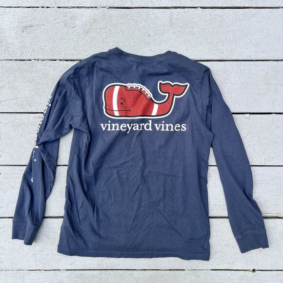 Vineyard Vines Other - Vineyard Vines Boys Football Whale Long Sleeve Blue-Size M (12-14)